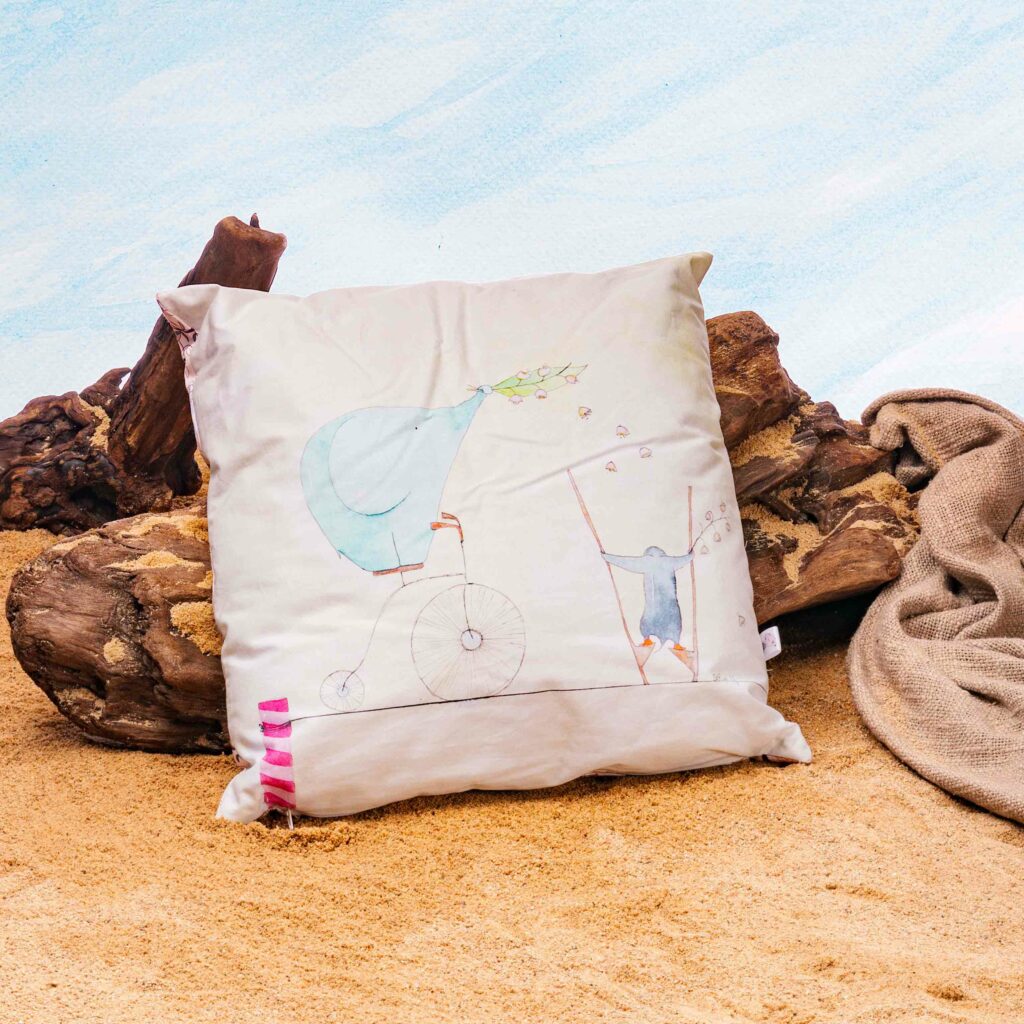 Coussin illustré