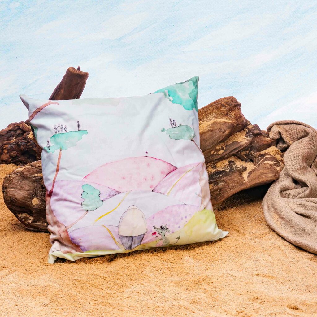 Coussin illustré